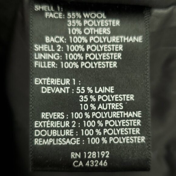 TUMI Tech Grey Wool Insulated Quilt Lined Zip-Up Jacket/Pea Coat XXL - Picture 14 of 16